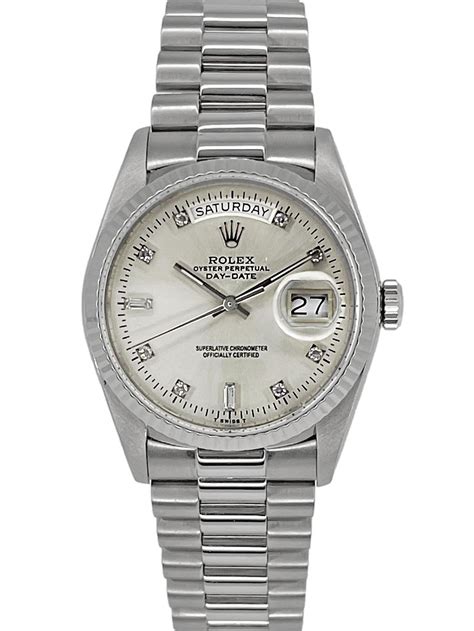 rolex day date silver dial